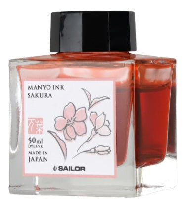 Sailor Manyo Bottled Fountain Pen Ink 50ML - SAKURA - Blesket Canada