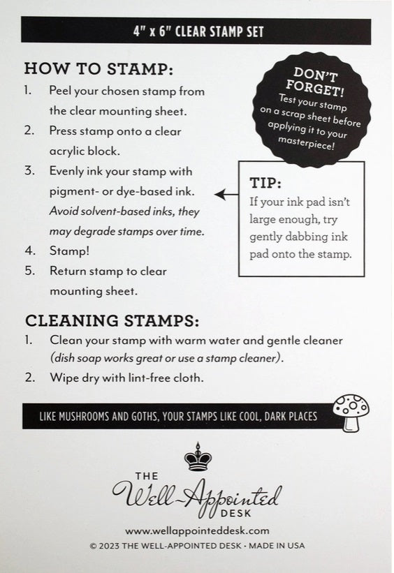 The Well-Appointed Desk Nibs and Ink Clear Stamp Set - Blesket Canada