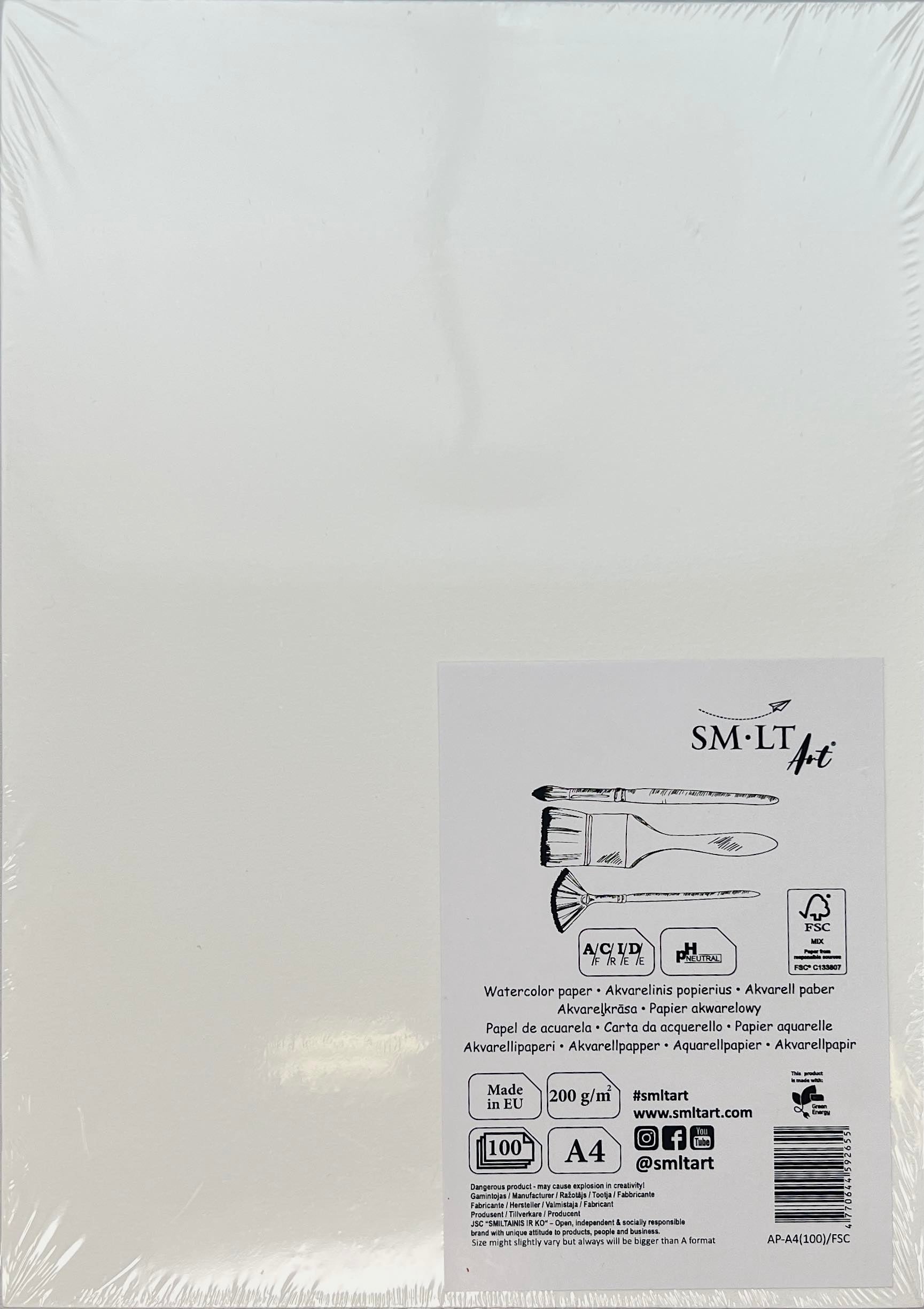 SM-LT A4 Paper 100 Sheets - Watercolor 200gsm - Blesket Canada