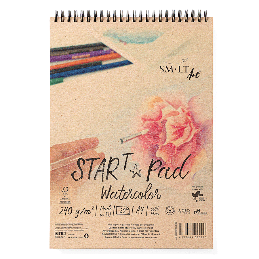 SM-LT Spiral Bound Start Watercolour Pad A4  - Blesket Canada