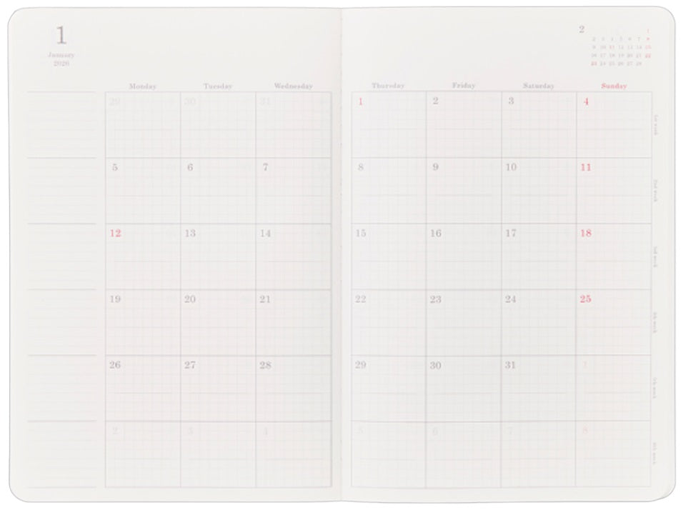 Stalogy Slim Monthly 2026 Diary A5 – Black - Blesket Canada