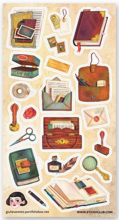 STICKII Vintage School Supplies Sticker Sheet - Blesket Canada