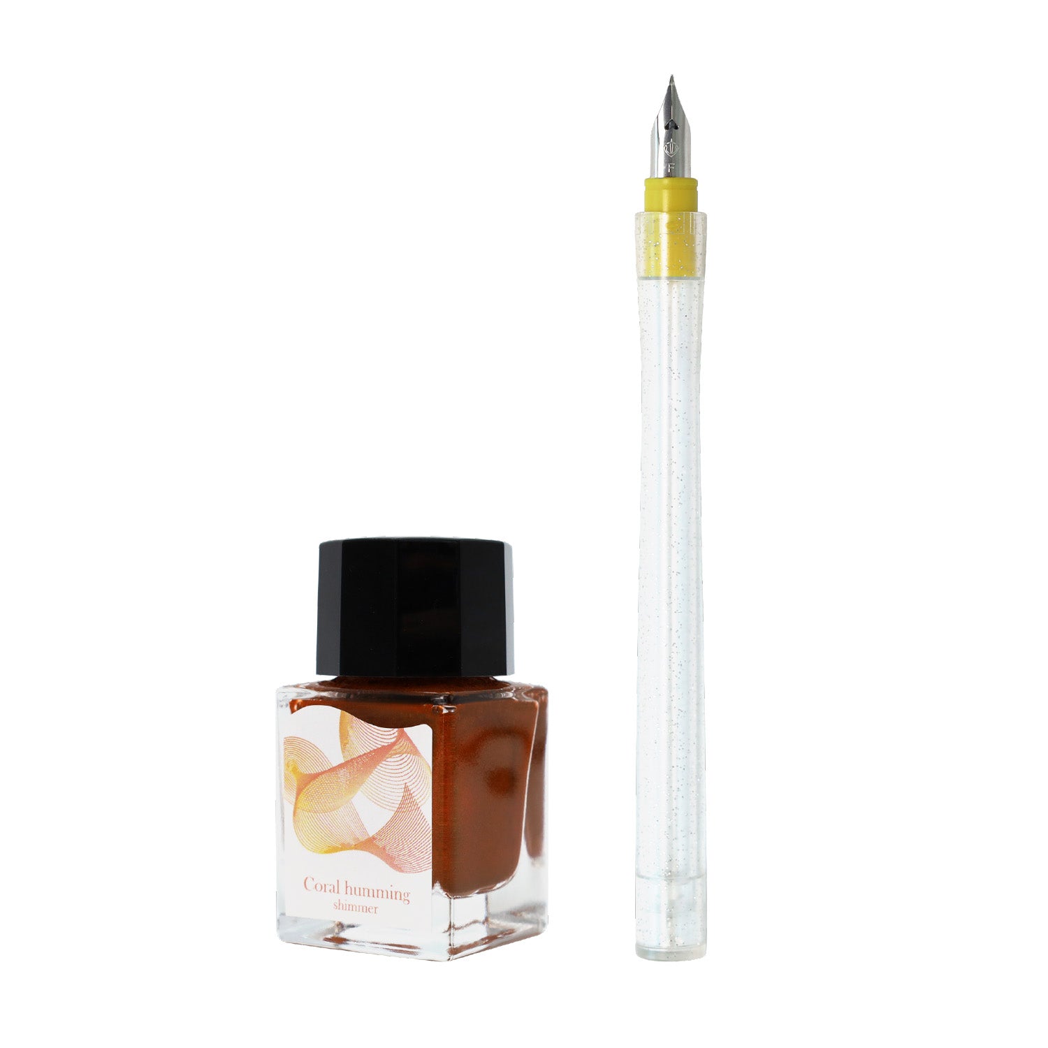 Sailor HOCORO Dipton Shimmer Mini Ink & Dip Pen Set - Coral Humming - Blesket Canada