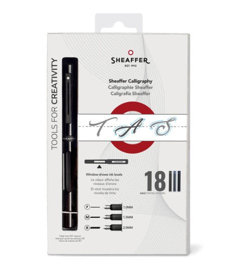 Sheaffer Calligraphy Matte Black Fountain pen Minikit (1.0mm, 1.5mm, 2.0mm) - Blesket Canada
