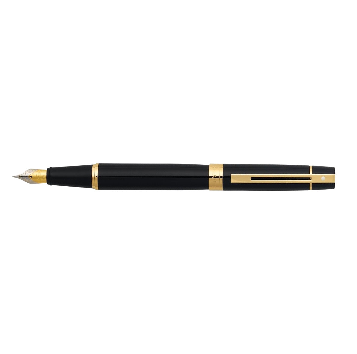 Sheaffer 300 Fountain Pen -  Gloss Black with Gold Trims  - Blesket Canada