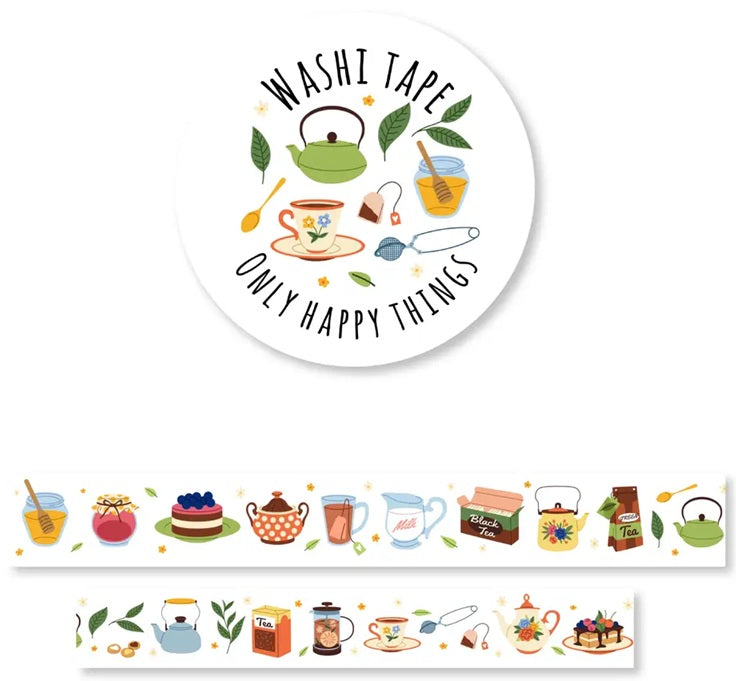 Only Happy Things Stationery Washi Tape - Tea Time - Blesket Canada