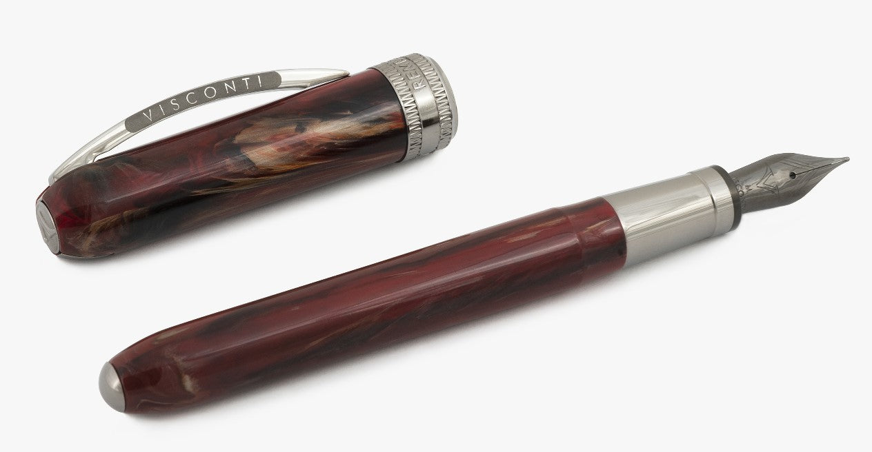 Visconti Rembrandt S Bordeaux Red Steel Fountain Pen - Blesket Canada