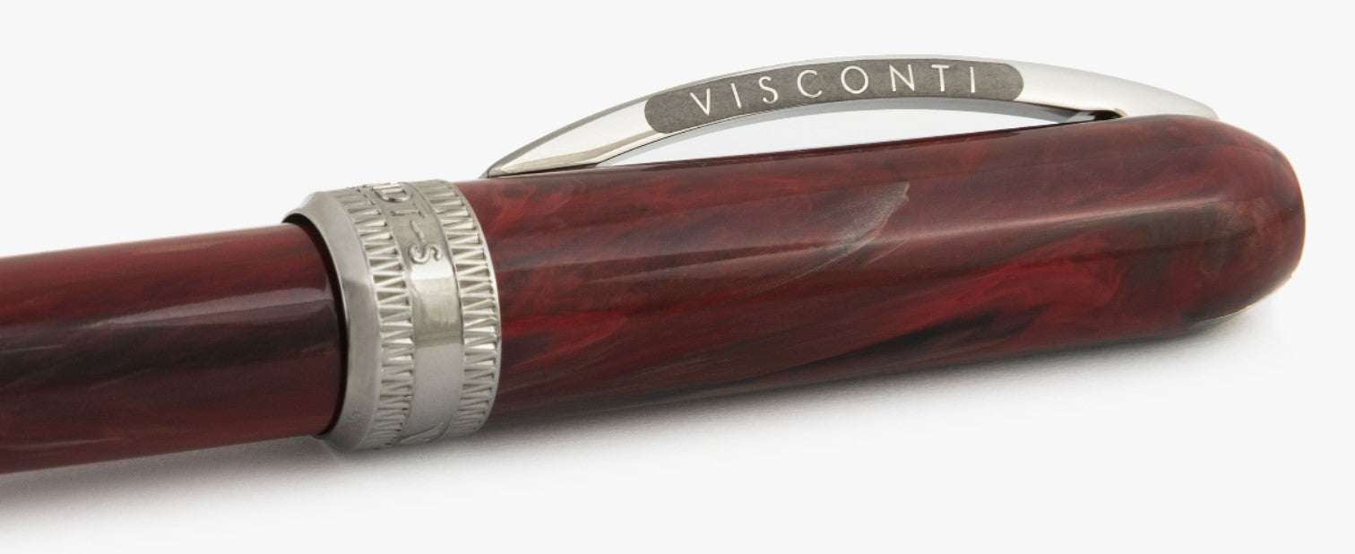 Visconti Rembrandt S Bordeaux Red Steel Fountain Pen - Blesket Canada