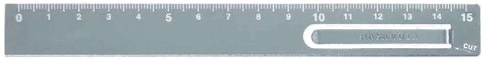 Kutsuwa HASARULA Aluminum Ruler with Clip - 15 cm - Blue Gray - Blesket Canada