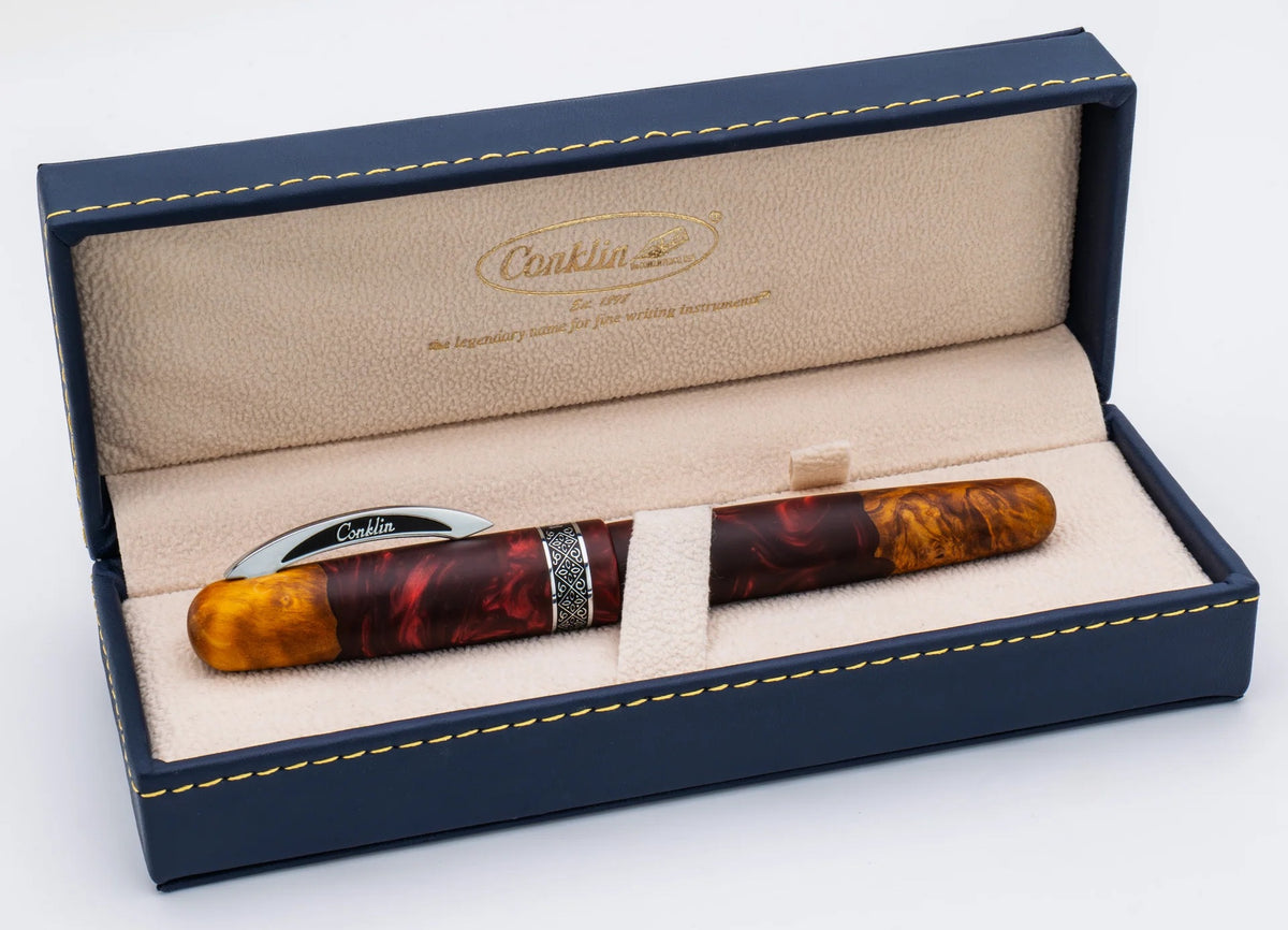 Conklin 1898 Spectra Fusion Fountain Pen - Burgundy with Chrome Trim Limited Edition - Blesket Canada