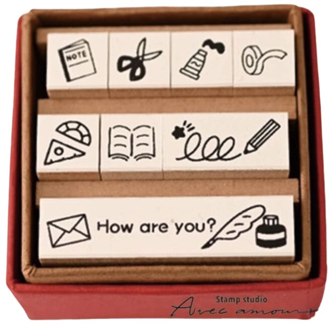 SANBY Stamp Studio Petit Icon Stamp Set 8 Piece Set - Stationery - Blesket Canada