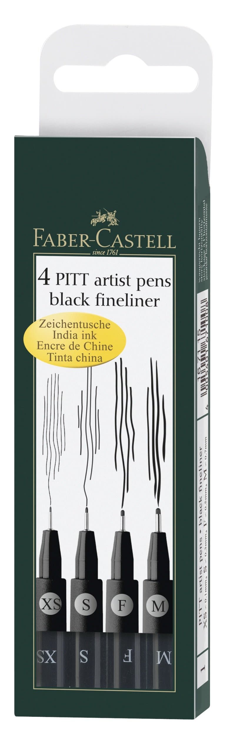 Pitt Artist Pen black box of 4 (XS, S, F, M) - Blesket Canada