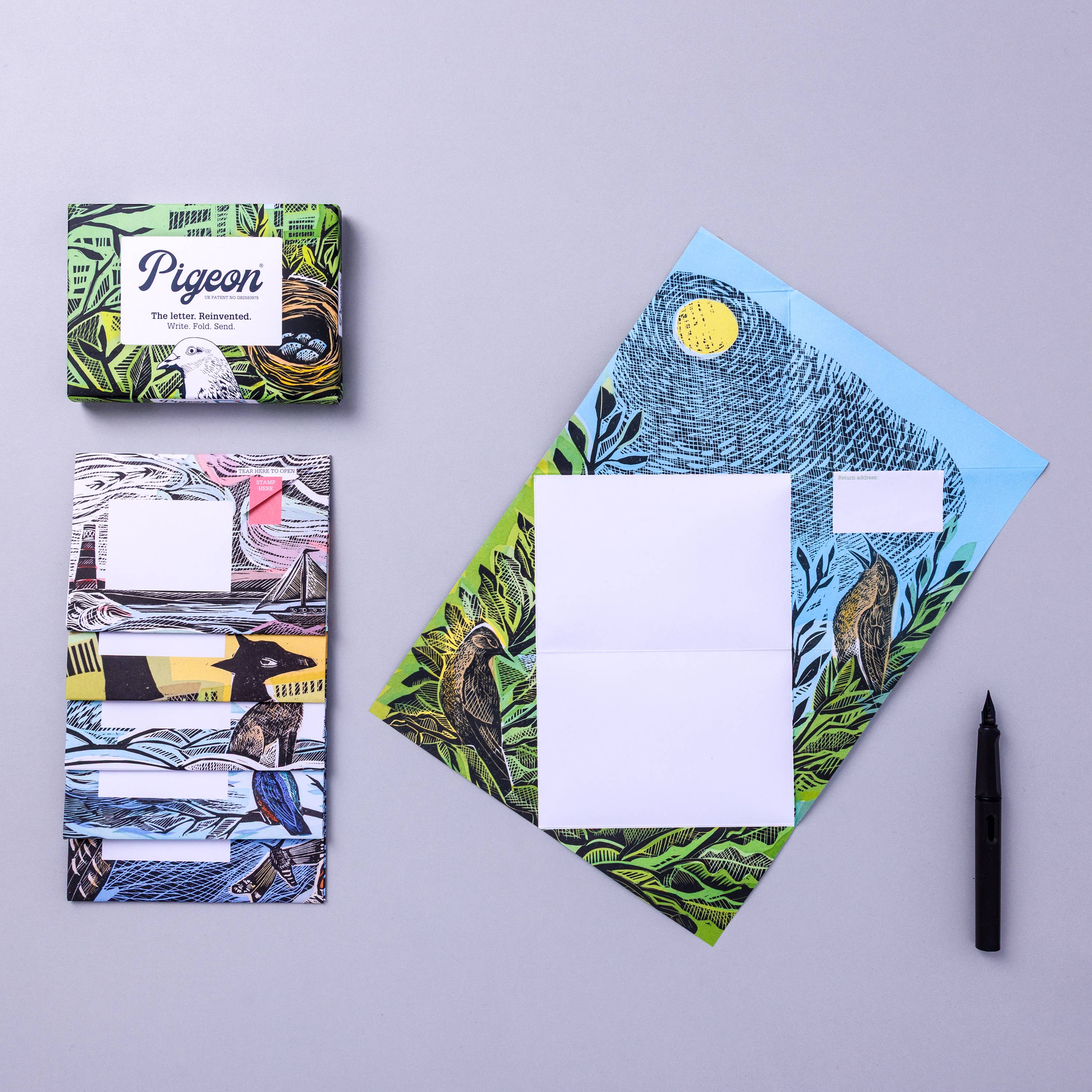 Wonderfully Wild Pigeon, Nature-inspired Folding Letters x 6 - Blesket Canada
