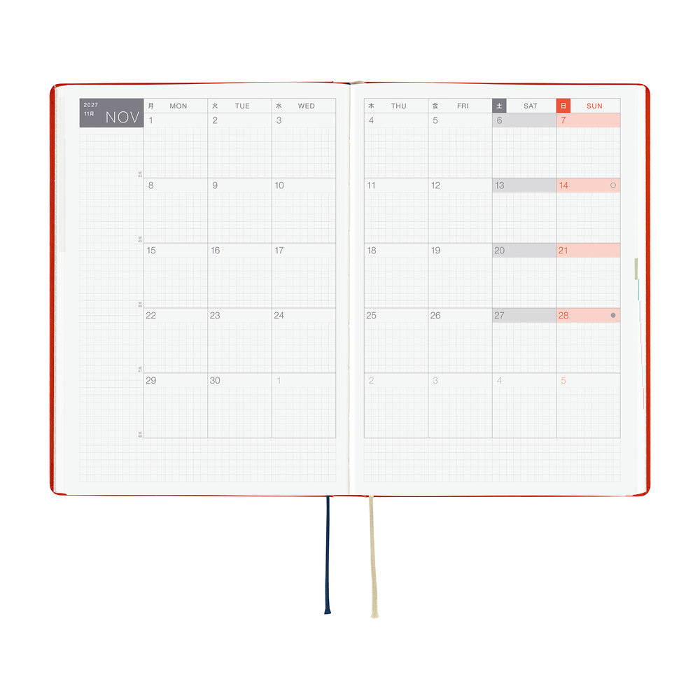 Hobonichi Techo 2027 HON Yumi Kitagishi: White Cat and Rabbit's Tea Room [ENG/A5 HON/Jan Start] - Blesket Canada