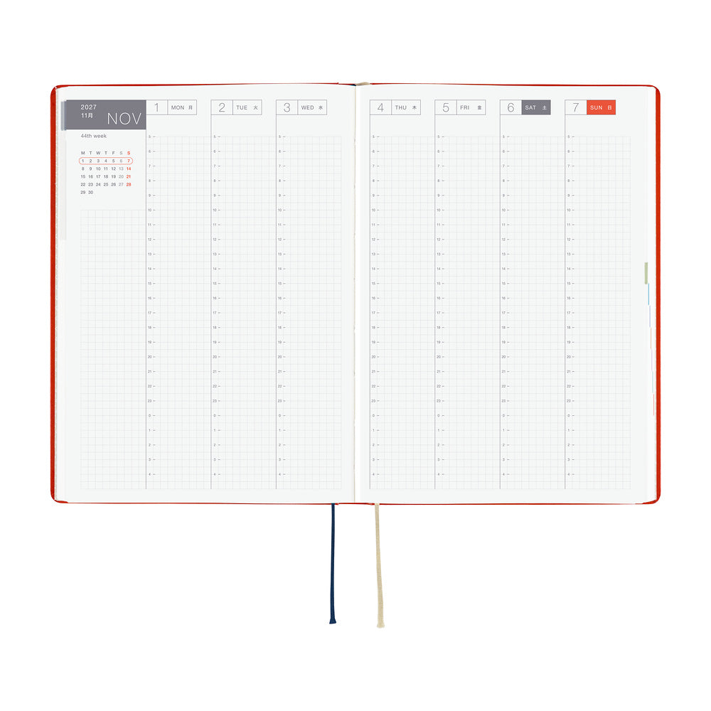 Hobonichi Techo 2027 HON Yumi Kitagishi: White Cat and Rabbit's Tea Room [ENG/A5 HON/Jan Start] - Blesket Canada