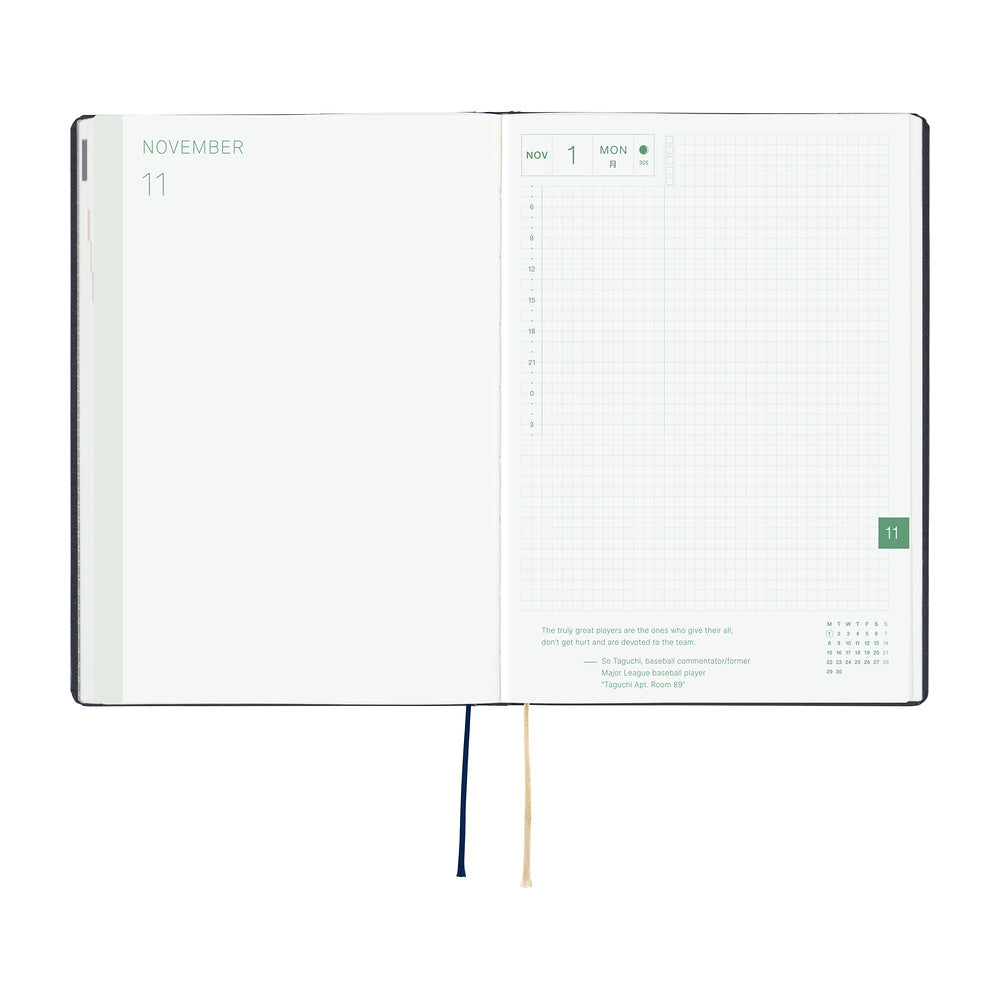 Hobonichi Techo 2027 HON Slash (Navy) [ENG/HON A6/Jan Start] Planner - Blesket Canada