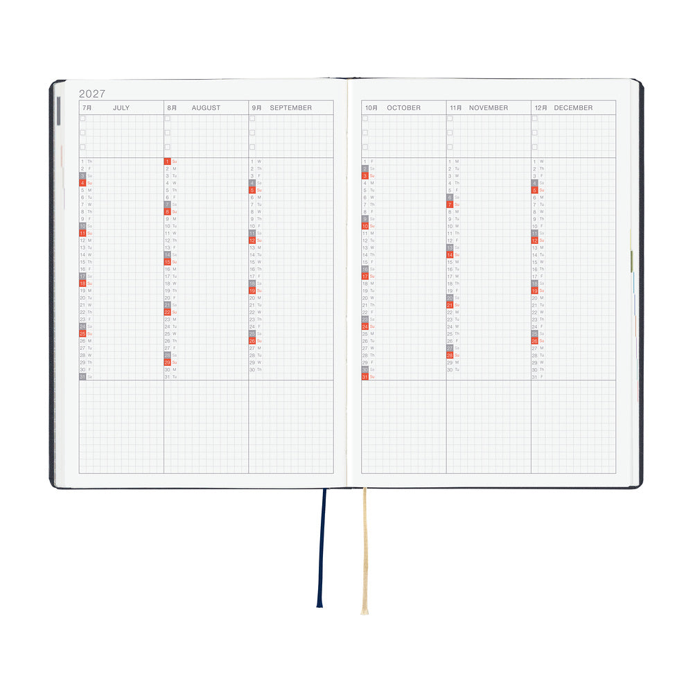 Hobonichi Techo 2027 HON Slash (Navy) [ENG/HON A6/Jan Start] Planner - Blesket Canada