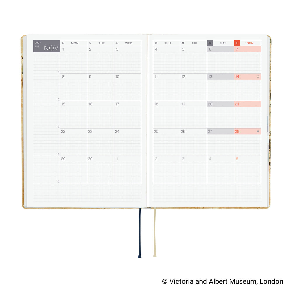Hobonichi Techo 2027 HON V&A Series: Vine [ENG/A5 HON/Jan Start] Planner - Blesket Canada