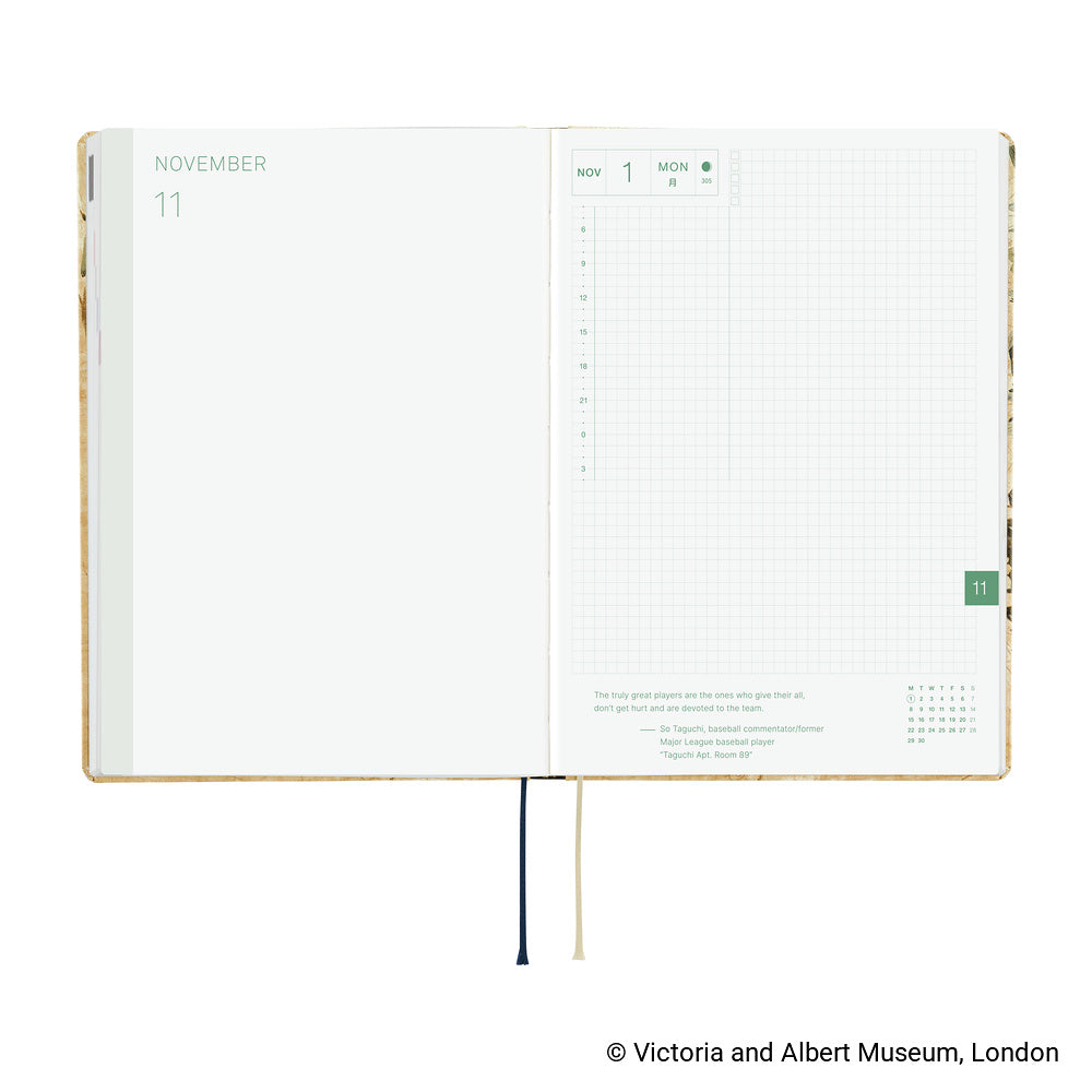 Hobonichi Techo 2027 HON V&A Series: Vine [ENG/A5 HON/Jan Start] Planner - Blesket Canada