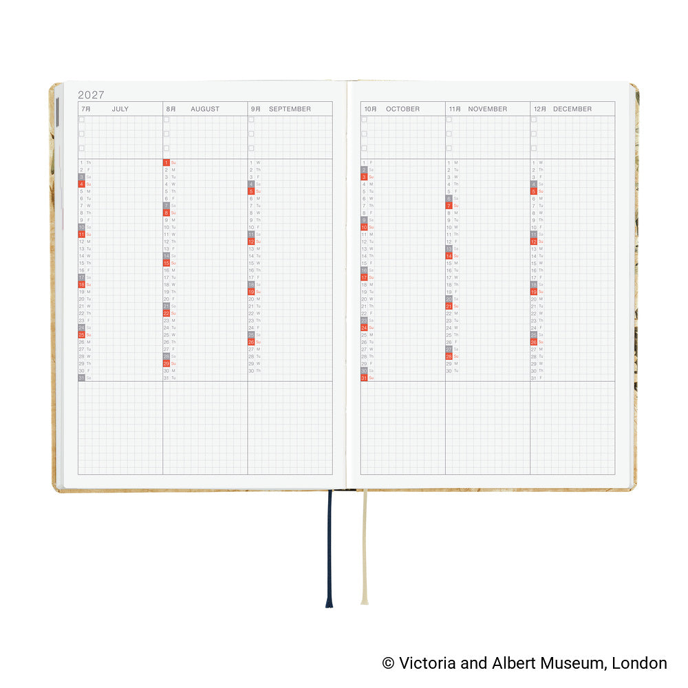 Hobonichi Techo 2027 HON V&A Series: Vine [ENG/A5 HON/Jan Start] Planner - Blesket Canada