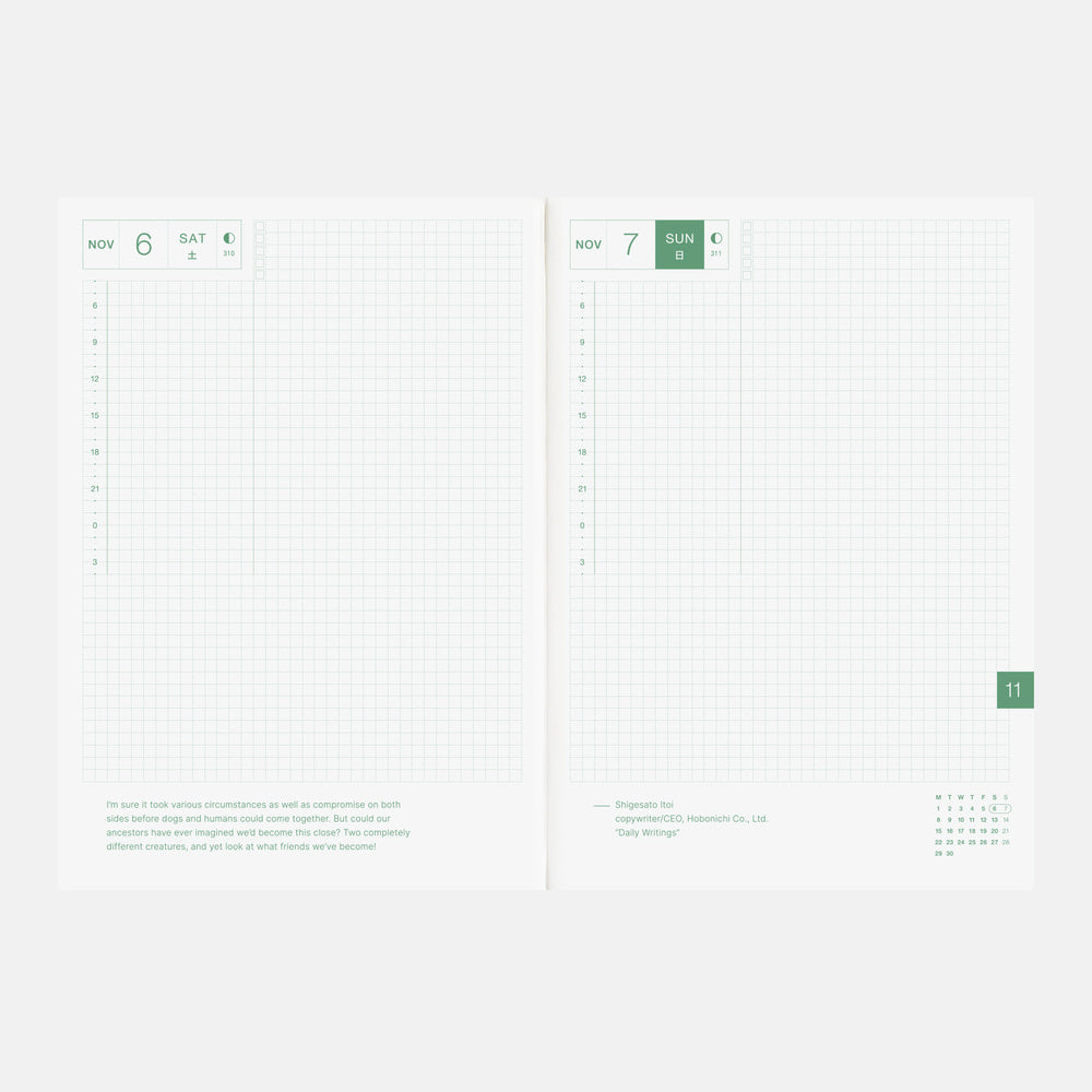 Hobonichi Techo 2027 Cousin Book [ENG/A5/Daily/Jan Start/Mon Start] Planner Refill - Blesket Canada