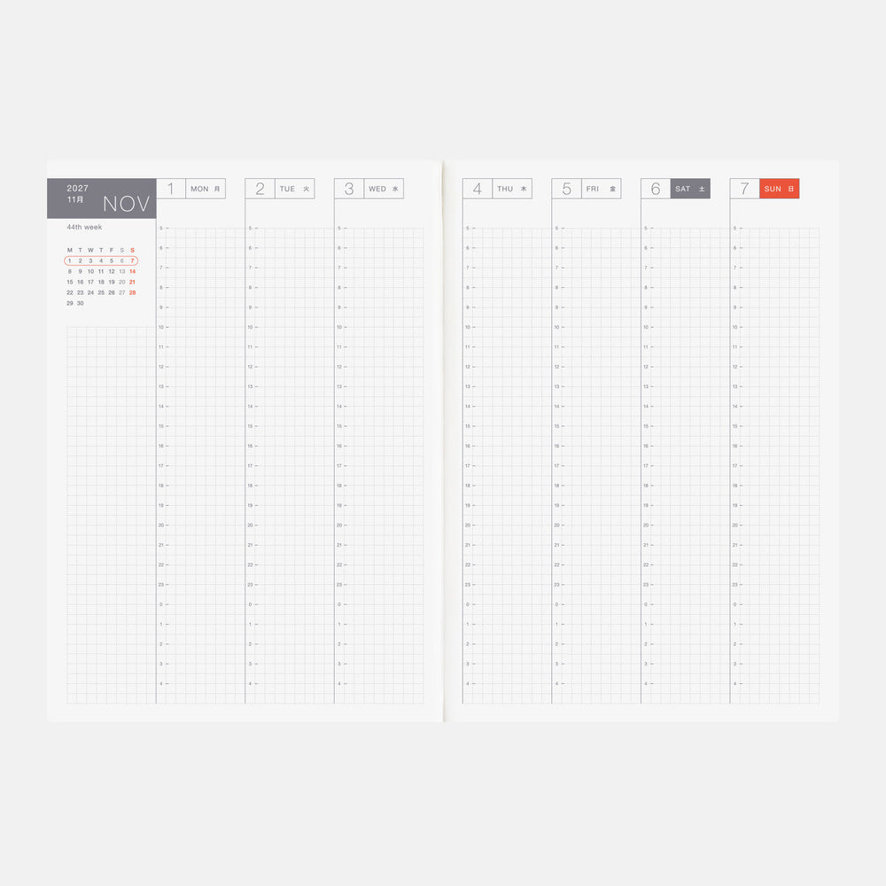 Hobonichi Techo 2027 Cousin Book [ENG/A5/Daily/Jan Start/Mon Start] Planner Refill - Blesket Canada
