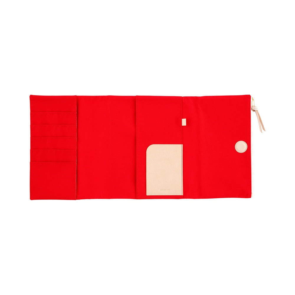 Hobonichi 2026 Cover Tragen in Red Tri-Fold with Magnetic Closure - A5 Cousin - Blesket Canada