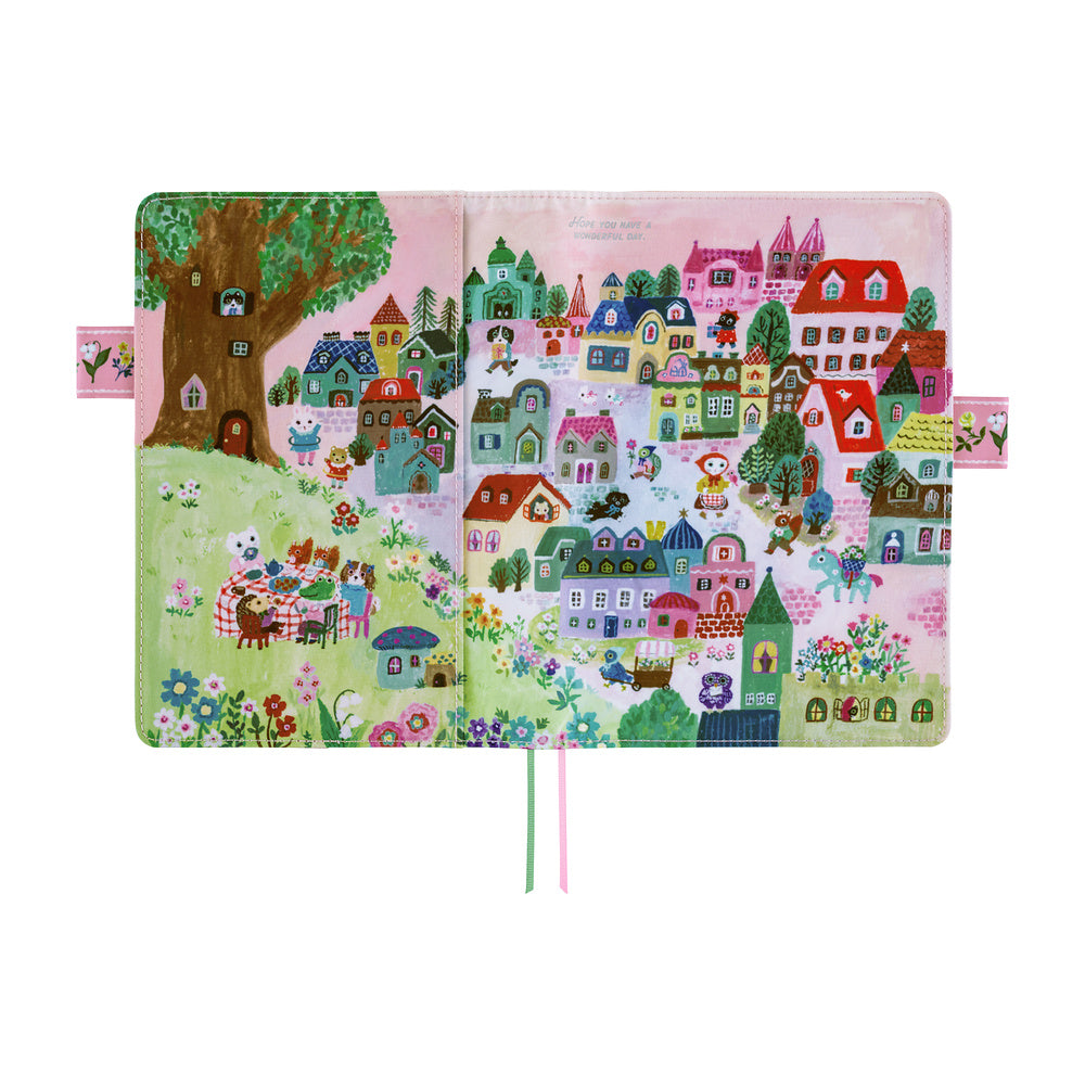 Hobonichi Techo 2027 Yumi Kitagishi: White Cat Village A5 Cover - Blesket Canada