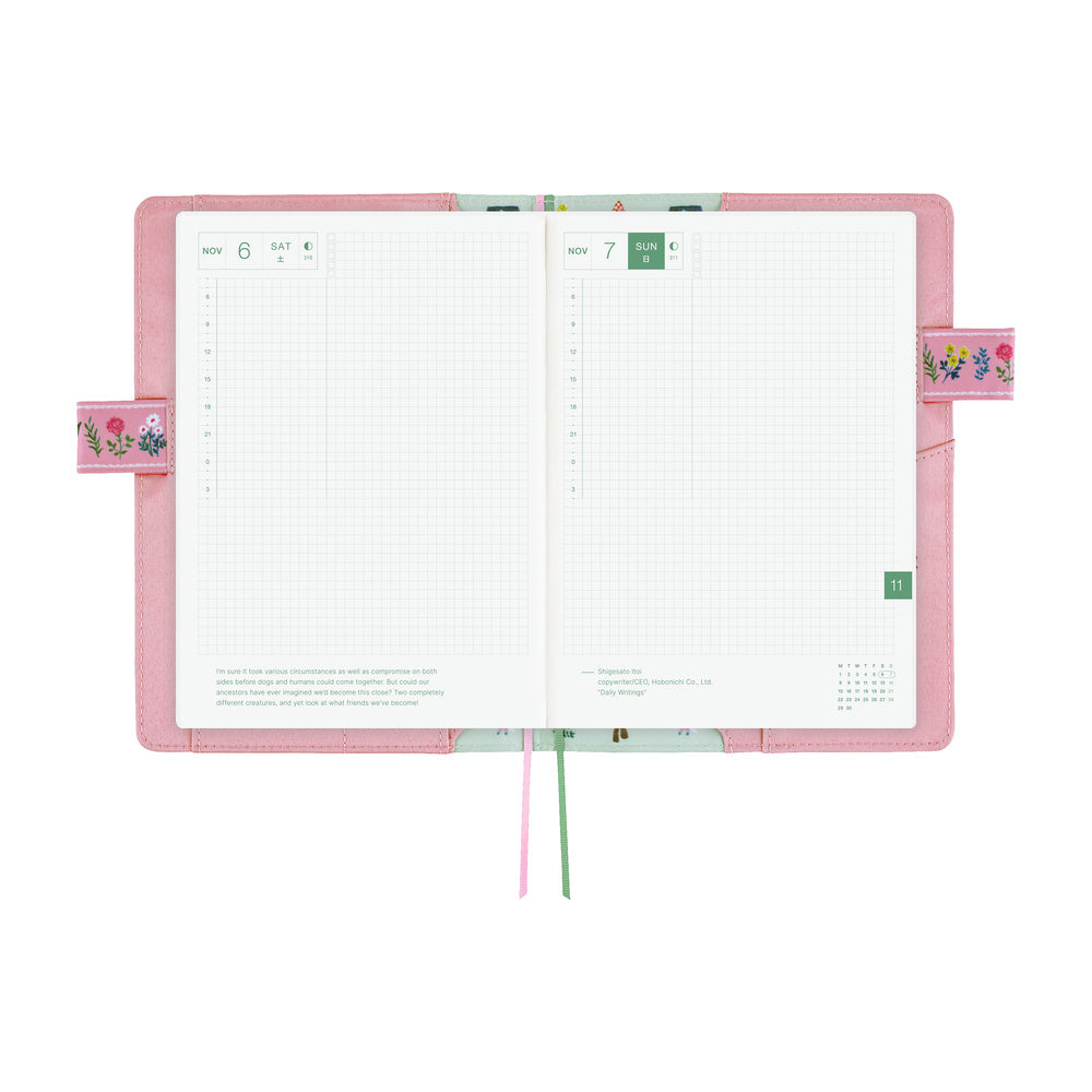 Hobonichi Techo 2027 Yumi Kitagishi: White Cat Village A5 Cover - Blesket Canada