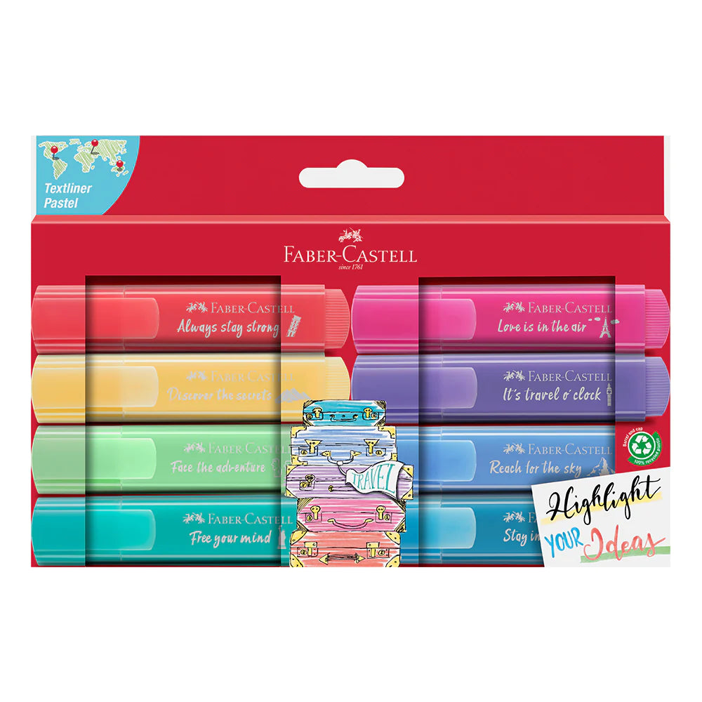 Faber-Castell Highlighter Textliner 46 Pastel Pomo, Carton wallet of 8- Blesket Canada