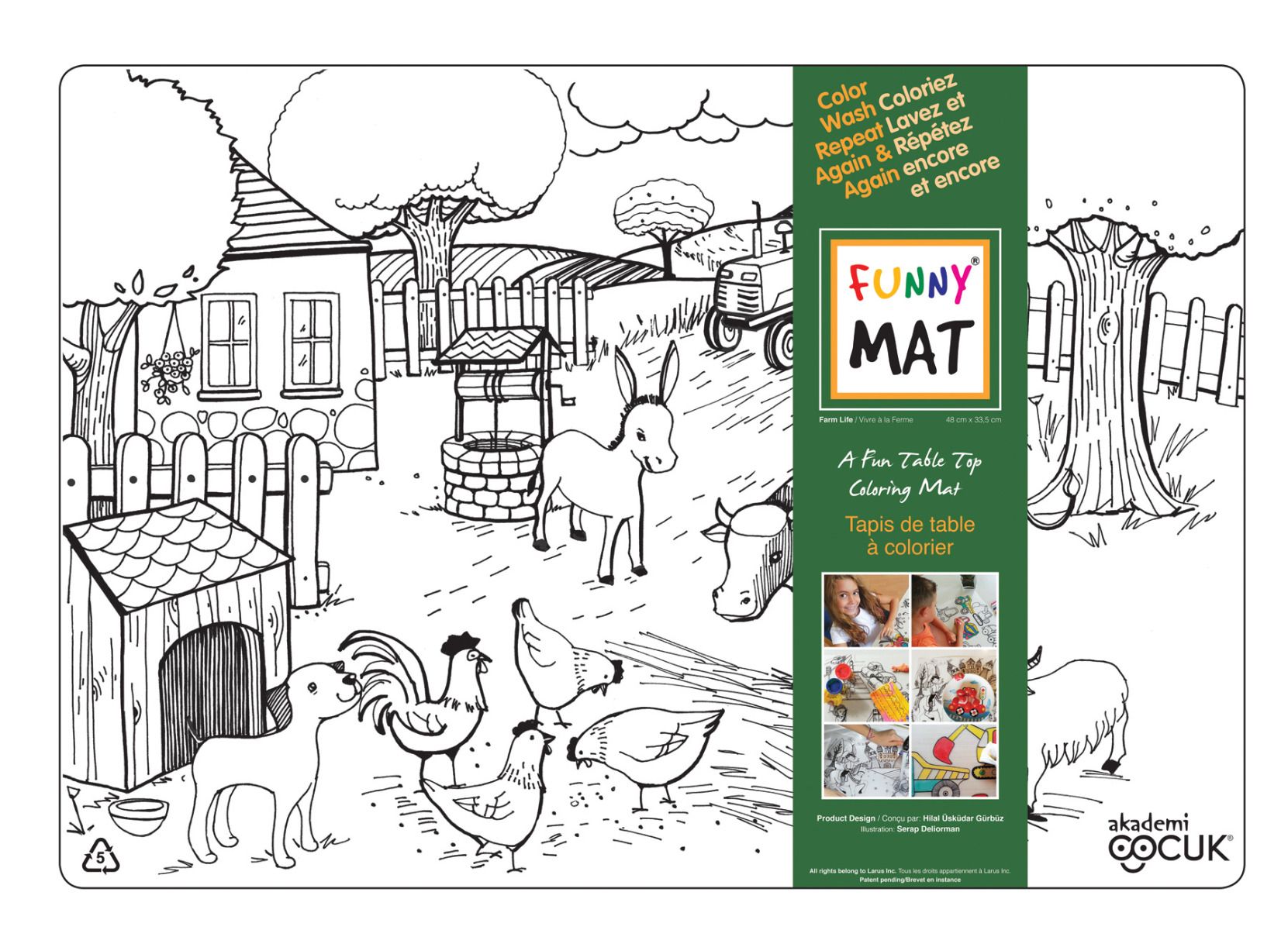 Funny MAT A Fun Table Top Coloring Mats - FARM LIFE (Clear, Single) - Blesket Canada