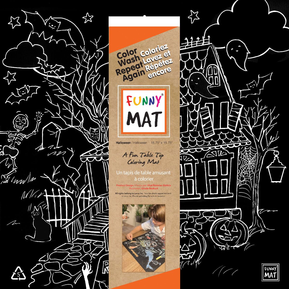 FUNNY MAT Blackboard Mat - Halloween (Black) - Blesket Canada