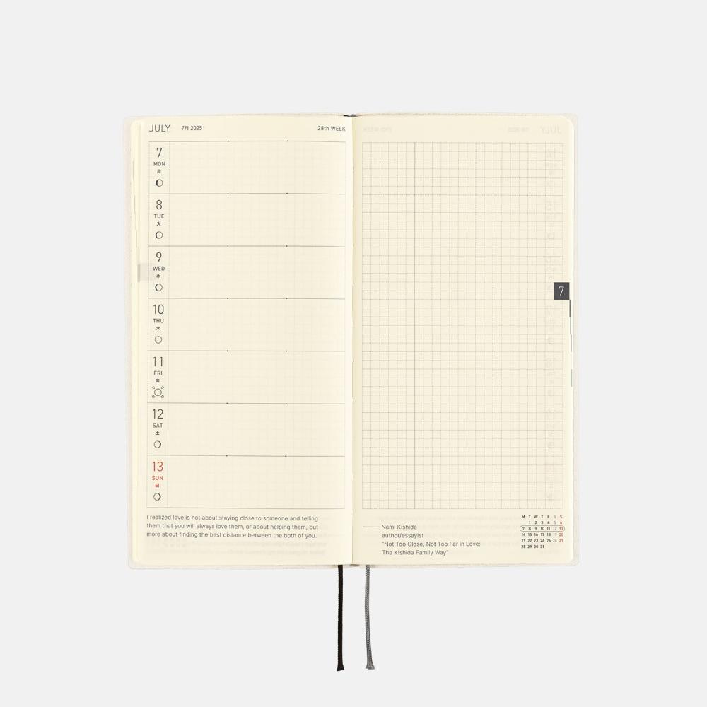 Hobonichi Techo 2025 Weeks (English Edition) - Whiteline - Ivory - Blesket Canada