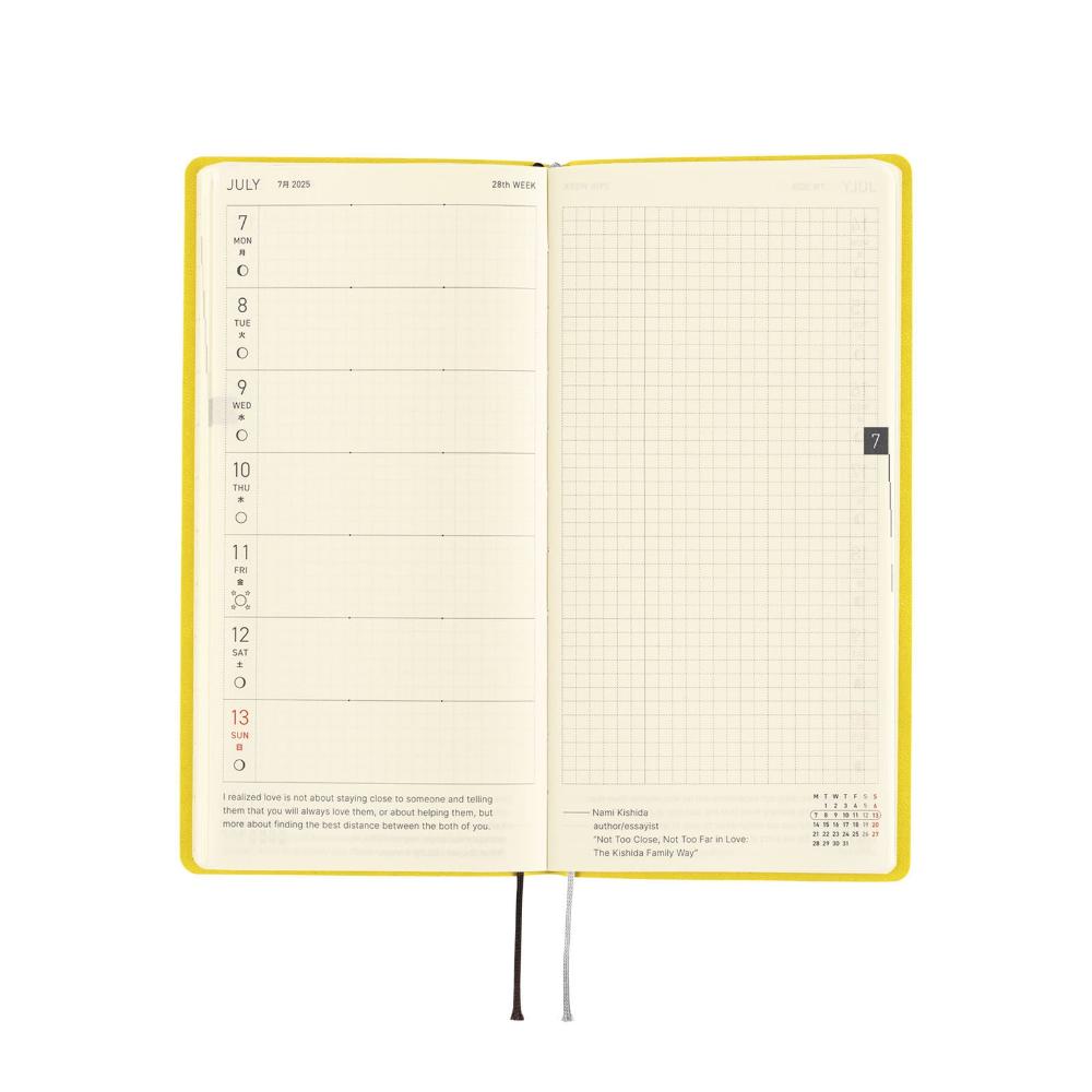 Hobonichi Techo 2025 Weeks (English Edition) - Smooth: Mustard - Blesket Canada