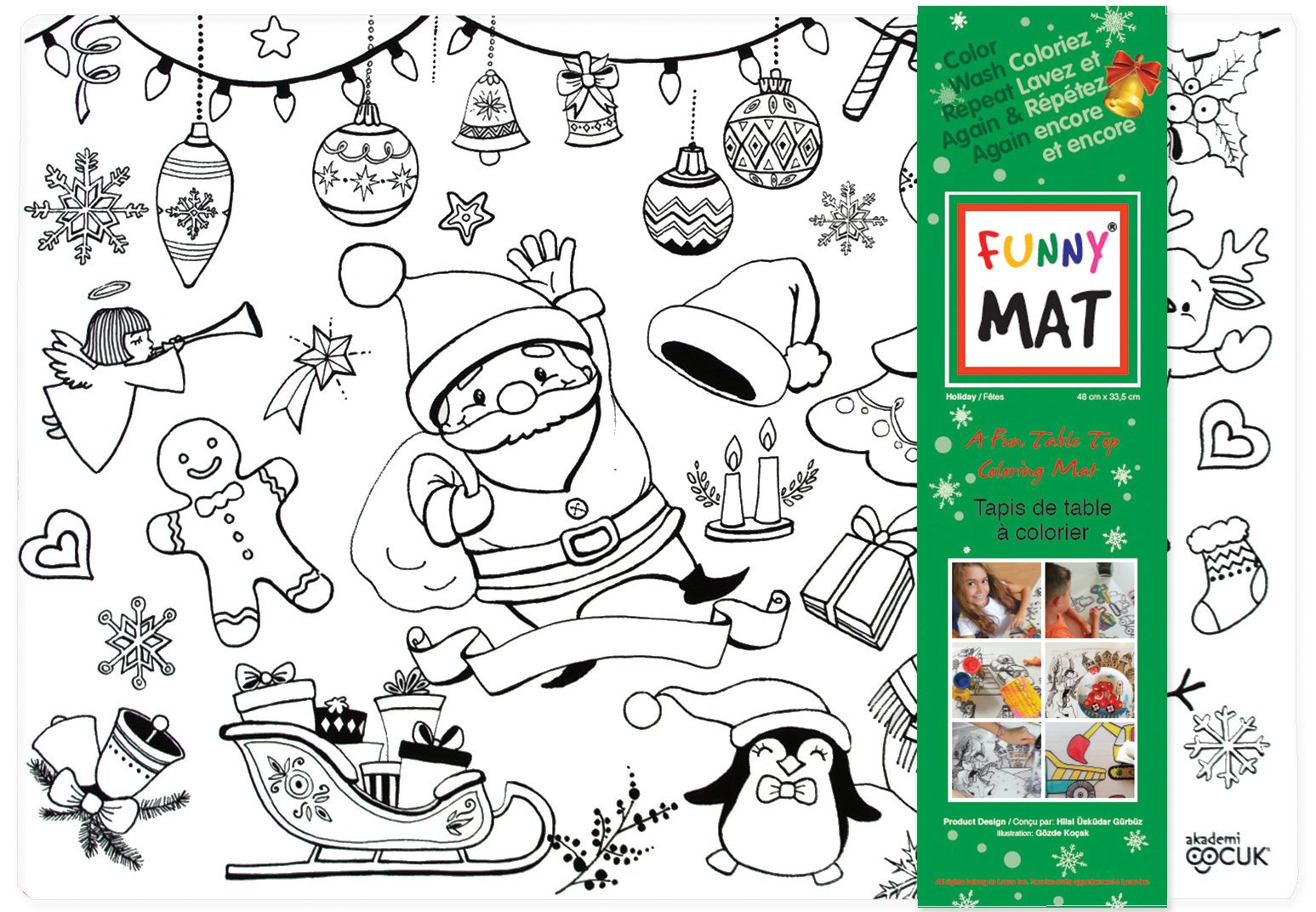 Funny MAT Fun Table Top Coloring Mat - Holiday (White, Single) - Blesket Canada