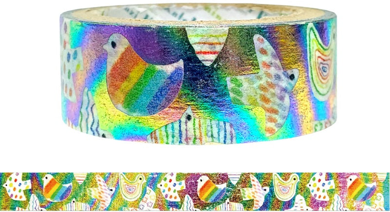 SEAL-DO Washi Tape - Rainbow Bird Foil (Shinzi Katoh) - Blesket Canada