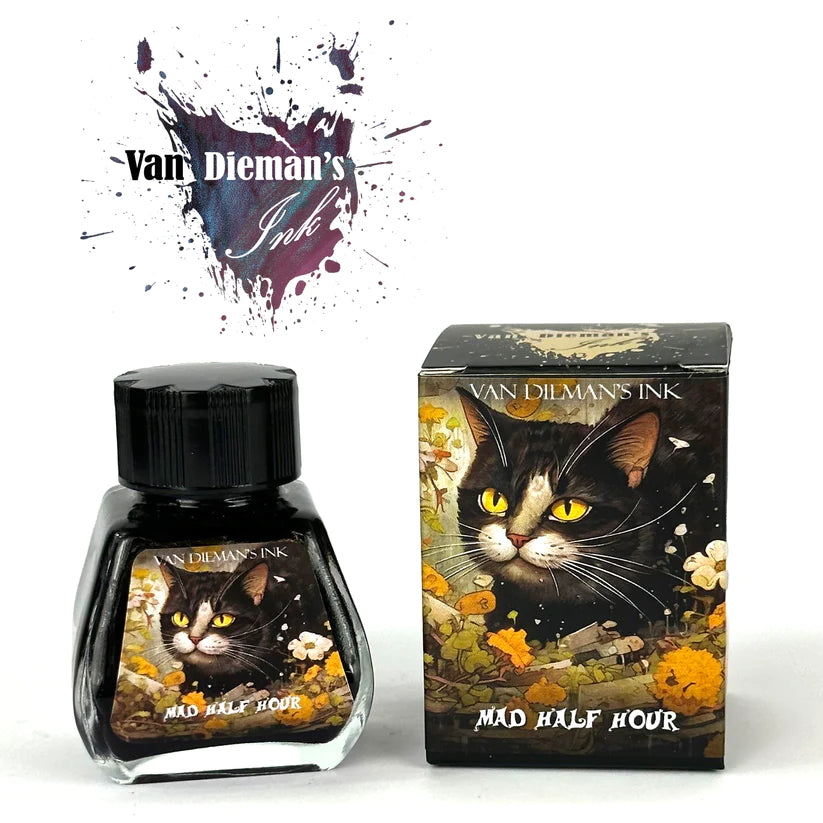 Van Dieman's Feline - Mad Half Hour 30ml Fountain Pen Ink (Shimmering) - Blesket Canada