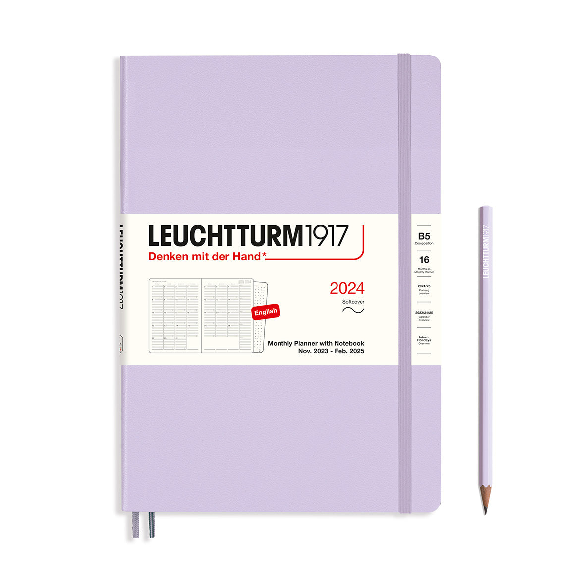 LEUCHTTURM1917 Monthly Planner & Notebook Composition (B5) 2024, Lilac - Blesket Canada
