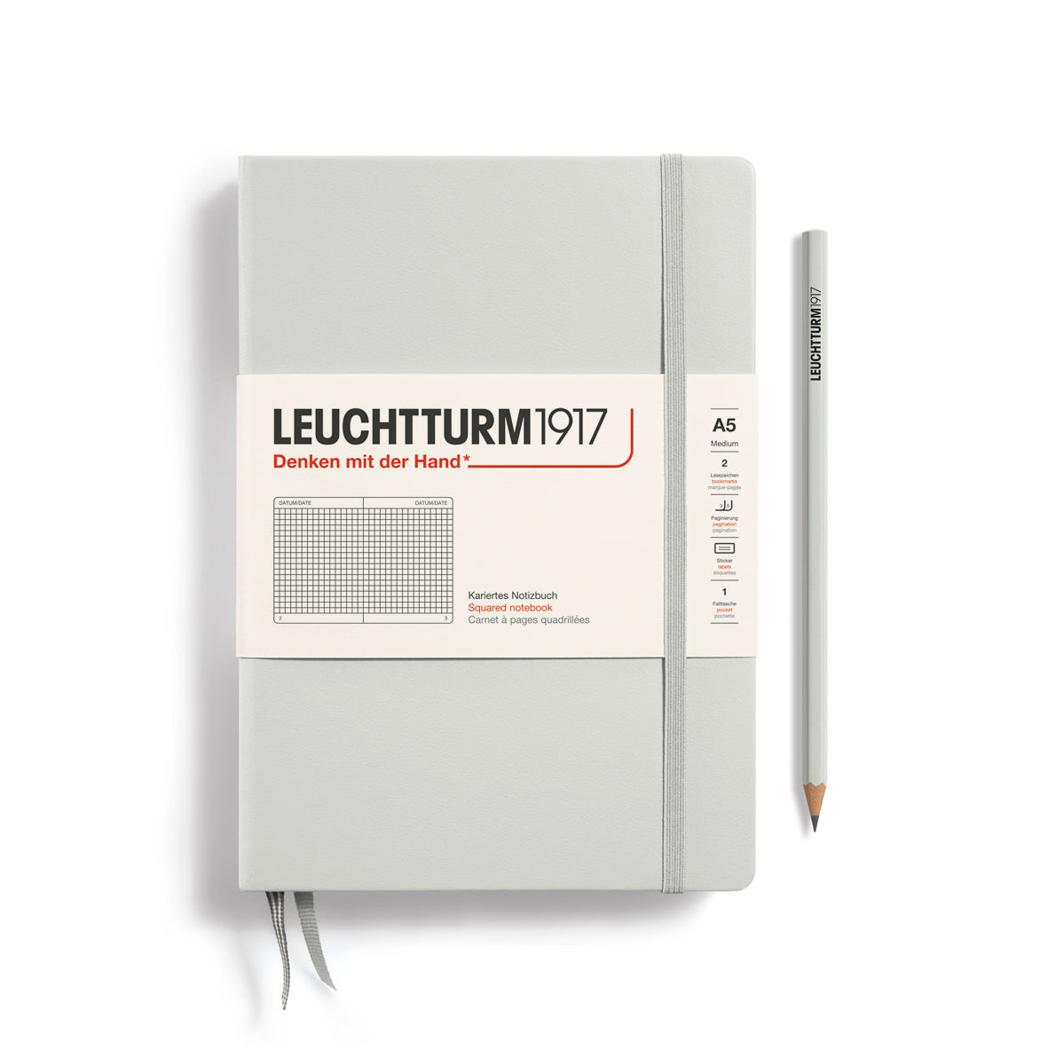 Leuchtturm1917 Hardcover Medium A5 Notebook Squared - Blesket Canada