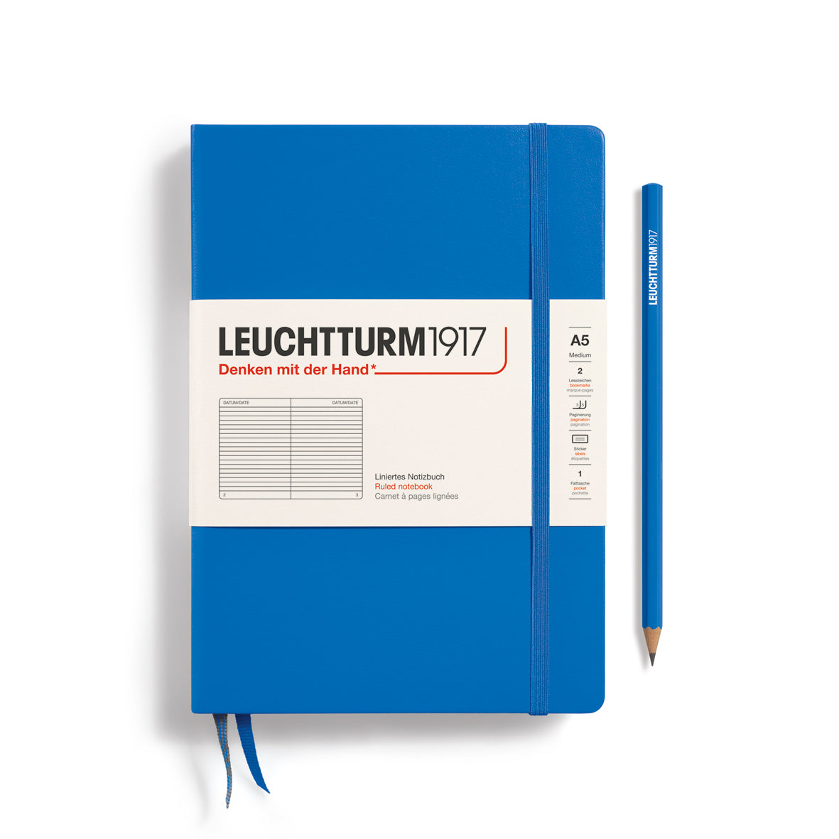 Leuchtturm1917 Medium (A5) Hardcover Notebook Ruled - Sky - Blesket Canada