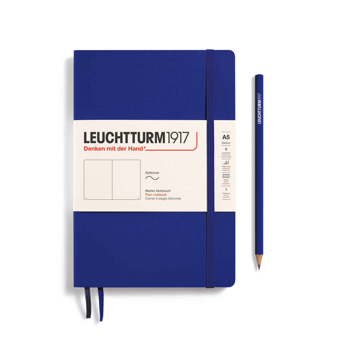 Leuchtturm1917 Softcover Medium A5 Notebook - Ink (Plain) - Blesket Canada