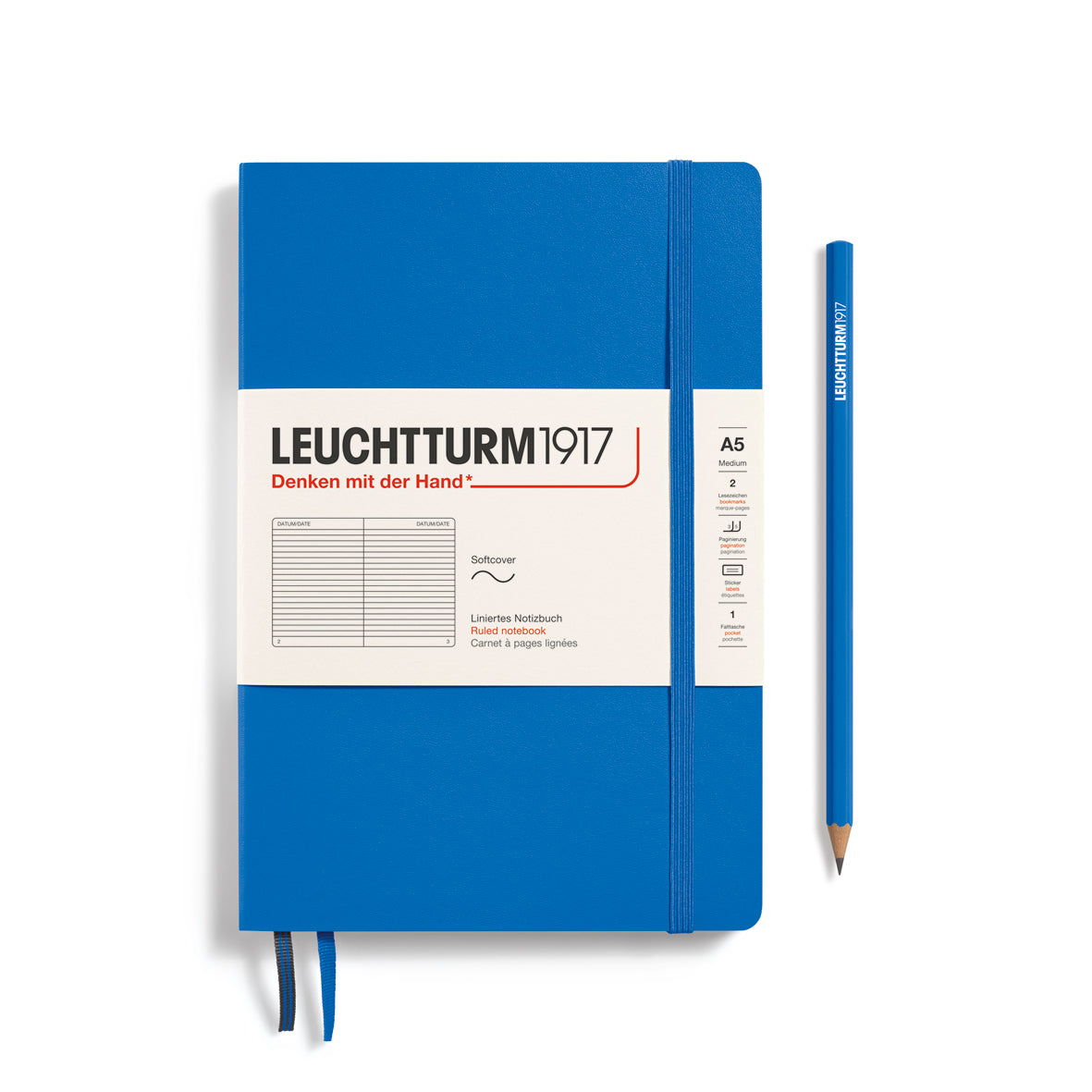 Leuchtturm1917 Medium A5 Softcover Notebook Ruled - Sky - Blesket Canada