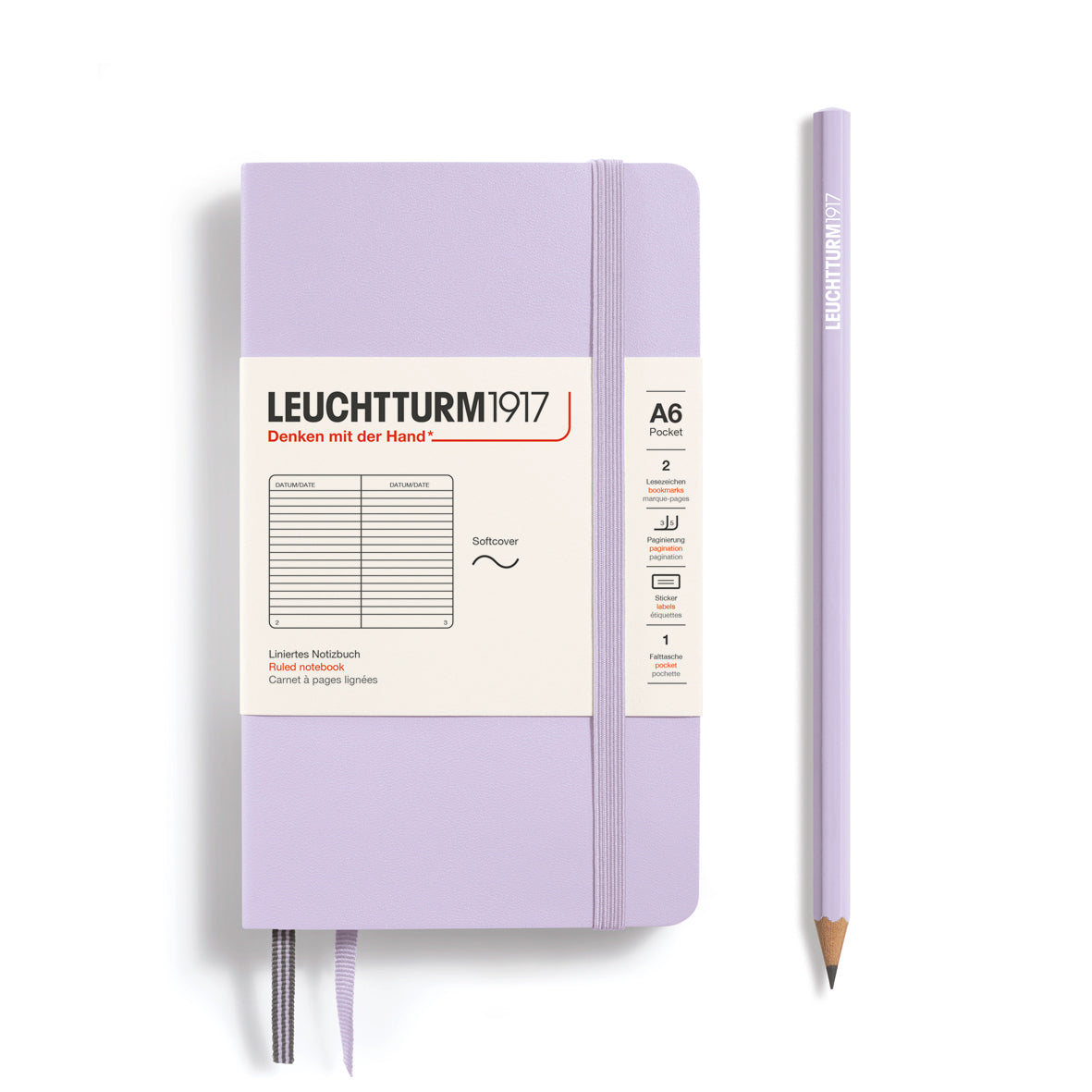 Leuchtturm1917 Softcover Pocket Notebook A6 Ruled, Lilac - Blesket Canada