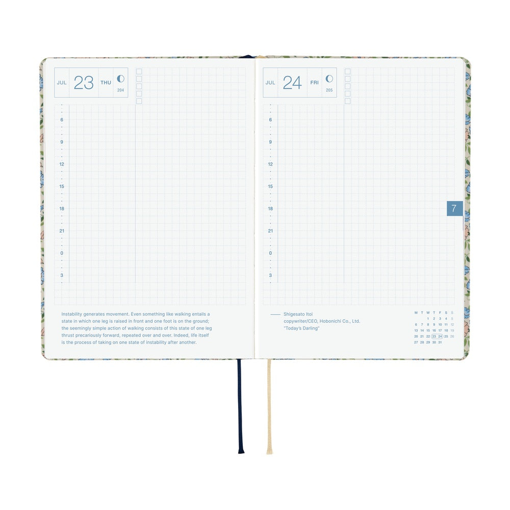 Hobonichi 2026 Liberty Fabrics Sasha Kiora Journal A6 HON - English January Start - Blesket Canada