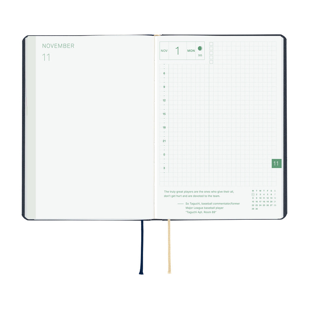 Hobonichi Techo 2027 HON Slash (Navy) [ENG/HON A6/Jan Start] Planner - Blesket Canada