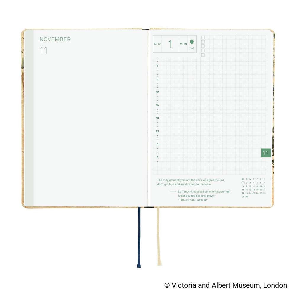 Hobonichi Techo 2027 HON V&A Series: Vine [ENG/A6 HON/Jan Start] Planner - Blesket Canada