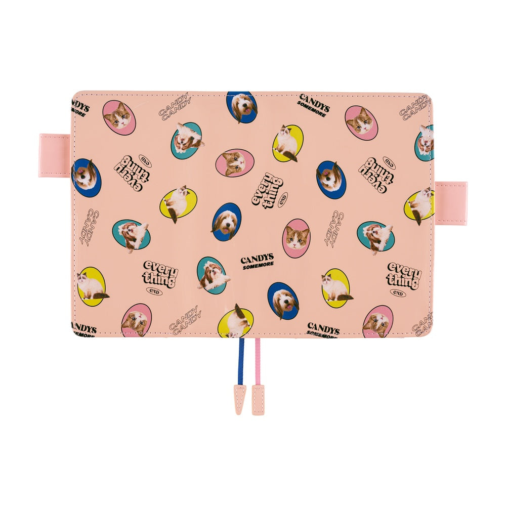 Hobonichi 2026 Candy Stripper Random Dog and Cat Pink Book Cover A6 - Blesket Canada
