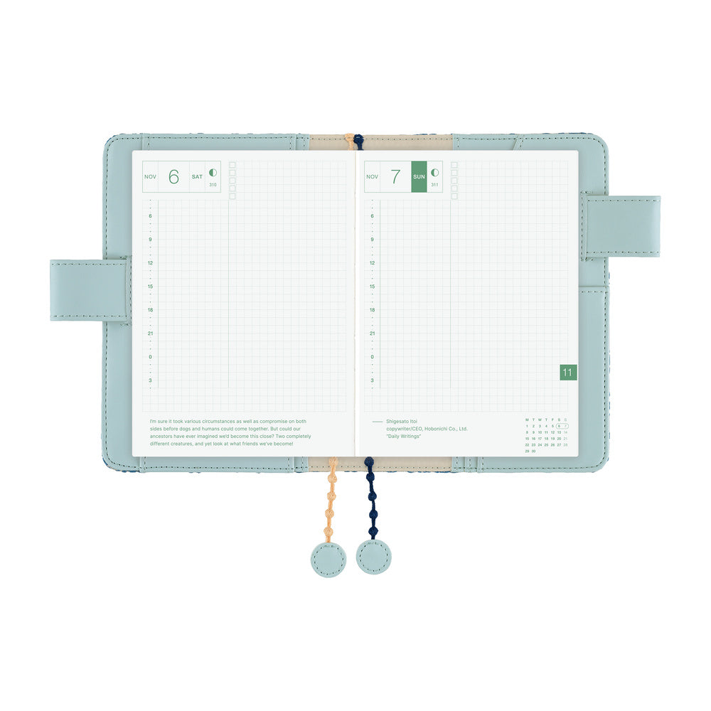 Hobonichi Techo 2027 Minä Perhonen: Felice (Blue) A6 Cover - Blesket Canada