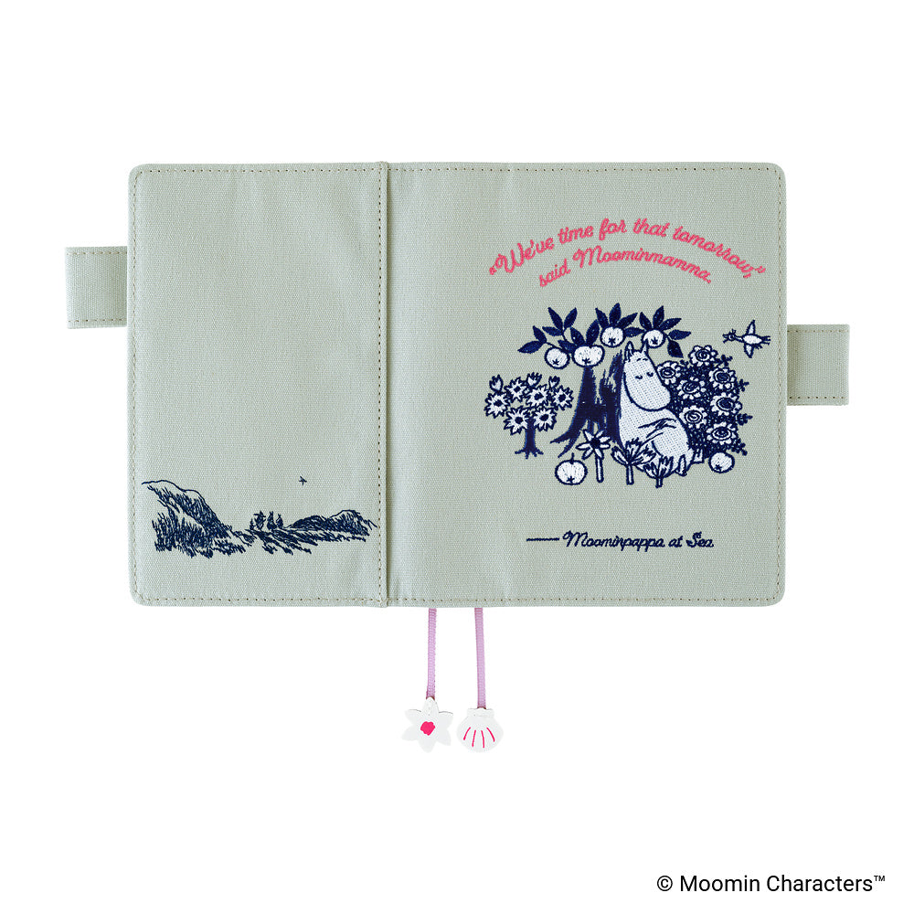 Hobonichi Techo 2027 Moomin: My Yard A6 Cover - Pale Mint - Blesket Canada