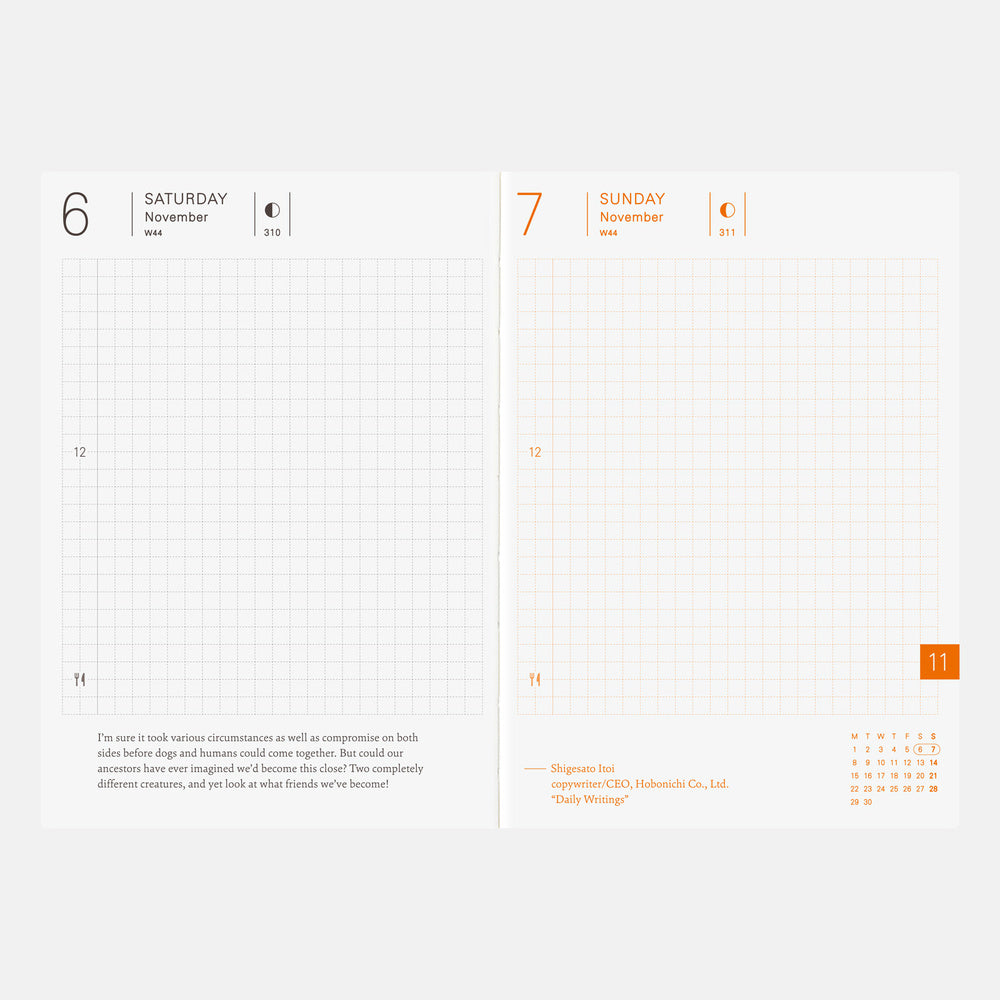 Hobonichi Techo 2027 Planner Book [ENG/A6/Daily/Jan Start/Mon Start] Planner Refill - Blesket Canada